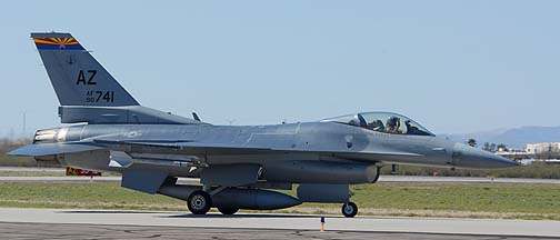 General Dynamics F-16C Block 42J Fighting Falcon 90-0741 of the Arizona Air National Guard based at Tucson International Airport